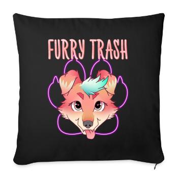 Furry Trash I Furries Convention I Anime Cosplay - Sofakissenbezug 45 x 45 cm - Schwarz - Vorne