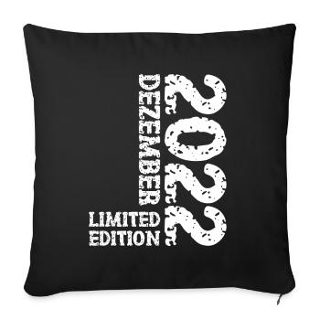 2022 December Limited Edition 1st Birthday Decoration - Sofa pillowcase 17,3'' x 17,3'' (45 x 45 cm) - black - Front
