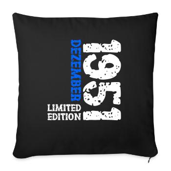 1951 December Limited Edition 72nd Birthday Decoration - Sofa pillowcase 17,3'' x 17,3'' (45 x 45 cm) - black - Front