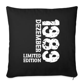 1989 December Limited Edition 34th Birthday Decoration - Sofa pillowcase 17,3'' x 17,3'' (45 x 45 cm) - black - Front