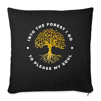 Cadeau de randonnée drôle - Housse de coussin décorative 45 x 45 cm - noir - Devant