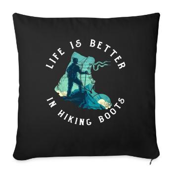 Funny Hiking Gift - Sofa pillowcase 17,3'' x 17,3'' (45 x 45 cm) - black - Front