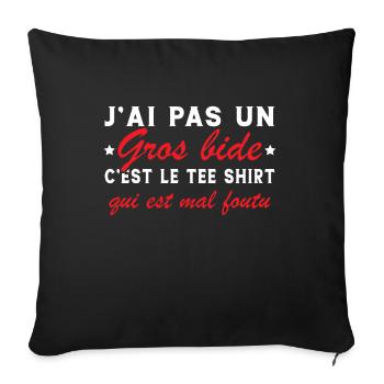 J'ai Pas Un Gros Bide C'est Le Tee Shirt Cadeau - Housse de coussin décorative 45 x 45 cm - noir - Devant