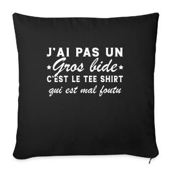 J'ai Pas Un Gros Bide C'est Le Tee Shirt Cadeau - Housse de coussin décorative 45 x 45 cm - noir - Devant