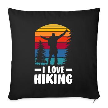 Funny Hiking Gift - Sofa pillowcase 17,3'' x 17,3'' (45 x 45 cm) - black - Front