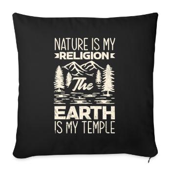 Cadeau de randonnée drôle - Housse de coussin décorative 45 x 45 cm - noir - Devant