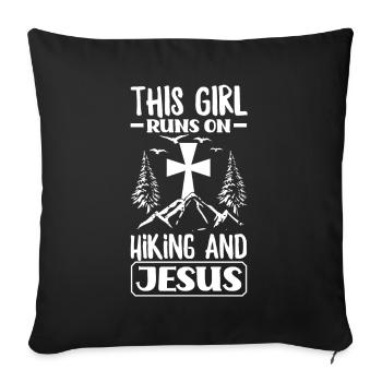 Funny Hiking Gift - Sofa pillowcase 17,3'' x 17,3'' (45 x 45 cm) - black - Front