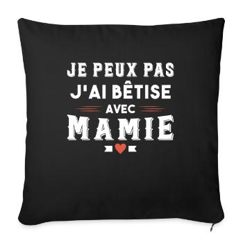 I can't I silly with granny humor gift - Sofa pillowcase 17,3'' x 17,3'' (45 x 45 cm) - black - Front
