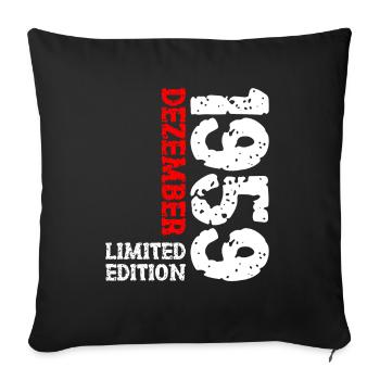 1959 December Limited Edition 64th Birthday Decoration - Sofa pillowcase 17,3'' x 17,3'' (45 x 45 cm) - black - Front