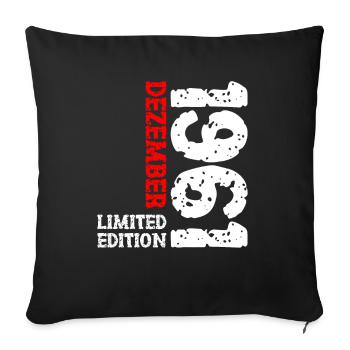 1961 Dezember Limited Edition 62. Geburtstag Deko - Sofakissenbezug 45 x 45 cm - Schwarz - Vorne