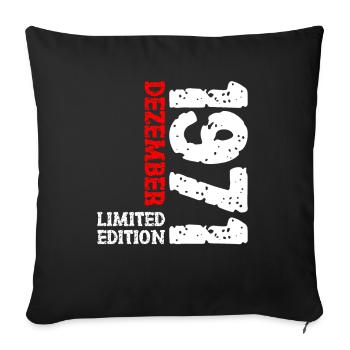 1971 décembre édition limitée 52e anniversaire décoration - Housse de coussin décorative 45 x 45 cm - noir - Devant