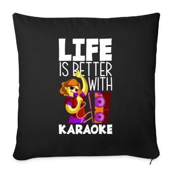 Karaoke Singer Singing Karaoke Singer Music - Sofa pillowcase 17,3'' x 17,3'' (45 x 45 cm) - black - Front