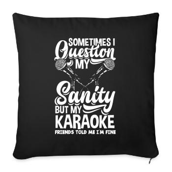 Karaoke Singer Singing Karaoke Singer Music - Sofa pillowcase 17,3'' x 17,3'' (45 x 45 cm) - black - Front