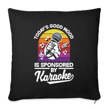 Chanteur de karaoké Chanteur de karaoké Musique - Housse de coussin décorative 45 x 45 cm - noir - Devant