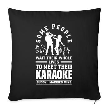 Karaoke Singer Singing Karaoke Singer Music - Sofa pillowcase 17,3'' x 17,3'' (45 x 45 cm) - black - Front