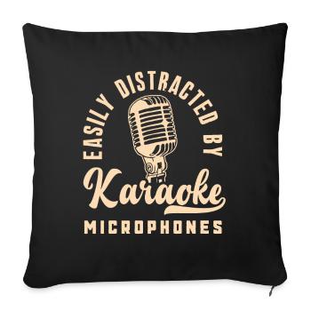 Karaoke Singer Singing Karaoke Singer Music - Sofa pillowcase 17,3'' x 17,3'' (45 x 45 cm) - black - Front
