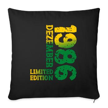 1986 December Limited Edition 37th Birthday Decoration - Sofa pillowcase 17,3'' x 17,3'' (45 x 45 cm) - black - Front