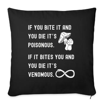 Toxique vs venimeux - Housse de coussin décorative 45 x 45 cm - noir - Devant