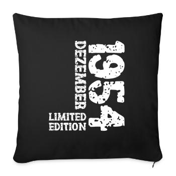 1954 December Limited Edition 69th Birthday Decoration - Sofa pillowcase 17,3'' x 17,3'' (45 x 45 cm) - black - Front