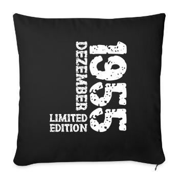 1955 décembre édition limitée 68e anniversaire décoration - Housse de coussin décorative 45 x 45 cm - noir - Devant