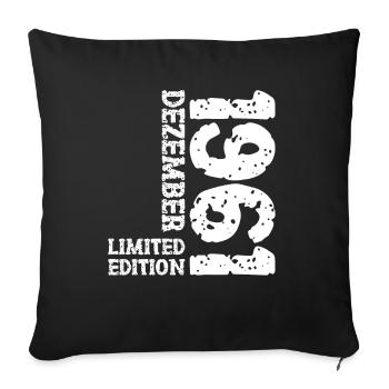 1961 December Limited Edition 62nd Birthday Decoration - Sofa pillowcase 17,3'' x 17,3'' (45 x 45 cm) - black - Front