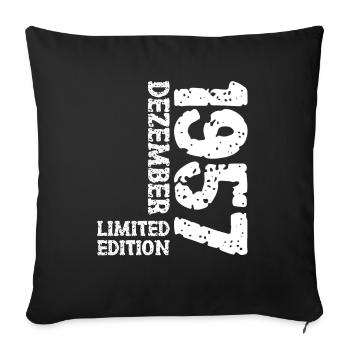 1957 December Limited Edition 66th Birthday Decoration - Sofa pillowcase 17,3'' x 17,3'' (45 x 45 cm) - black - Front