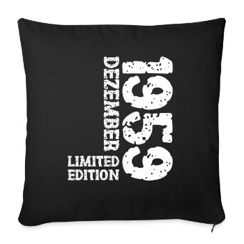 1959 December Limited Edition 64th Birthday Decoration - Sofa pillowcase 17,3'' x 17,3'' (45 x 45 cm) - black - Front