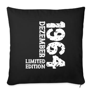 1964 December Limited Edition 59th Birthday Decoration - Sofa pillowcase 17,3'' x 17,3'' (45 x 45 cm) - black - Front