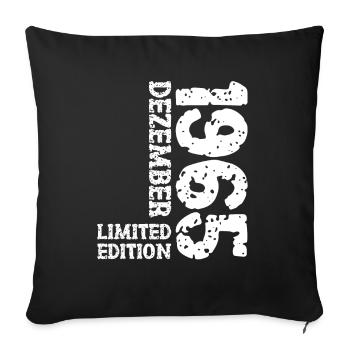 1965 décembre Limited Edition 58e anniversaire décoration - Housse de coussin décorative 45 x 45 cm - noir - Devant