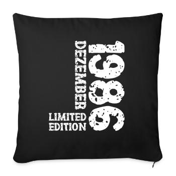 1986 December Limited Edition 37th Birthday Decoration - Sofa pillowcase 17,3'' x 17,3'' (45 x 45 cm) - black - Front