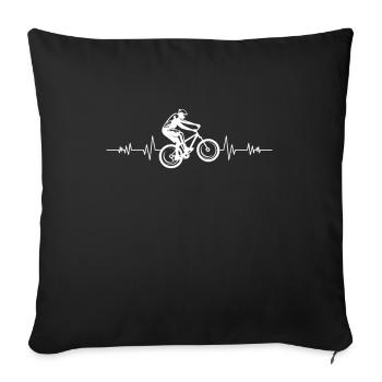 Battement de cœur vélo battement de cœur pour les cyclistes - Housse de coussin décorative 45 x 45 cm - noir - Devant