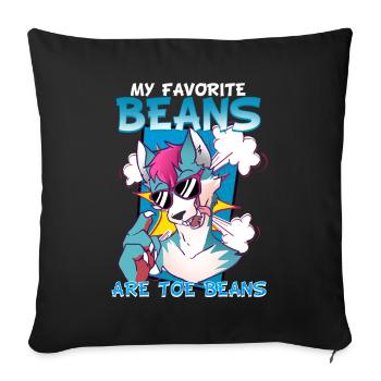 My favorite beans are toe beans I Furry Fandom - Sofakissenbezug 45 x 45 cm - Schwarz - Vorne