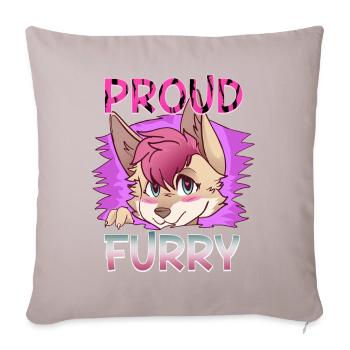 Proud Furry I Furries Cosplay Fandom - Sofakissenbezug 45 x 45 cm - helles Taupe - Vorne