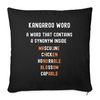 Kangaroo words synonym grammar - Sofa pillowcase 17,3'' x 17,3'' (45 x 45 cm) - black - Front