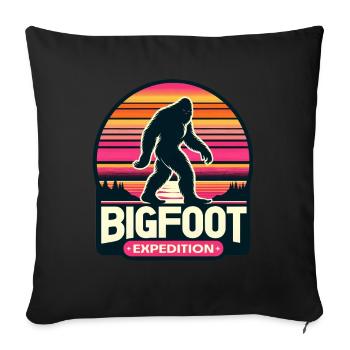 Bigfoot Expedition Hiking | Sasquatch Hunter - Sofa pillowcase 17,3'' x 17,3'' (45 x 45 cm) - black - Front