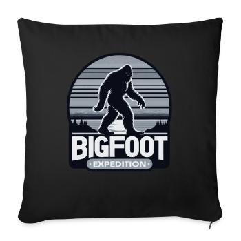 Bigfoot Expedition Wandern | Sasquatch-Jäger - Sofakissenbezug 45 x 45 cm - Schwarz - Vorne