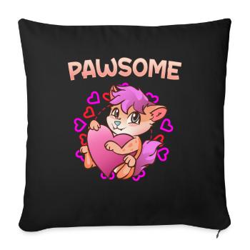 Pawsome I Furry Fandom Cospaly - Sofakissenbezug 45 x 45 cm - Schwarz - Vorne