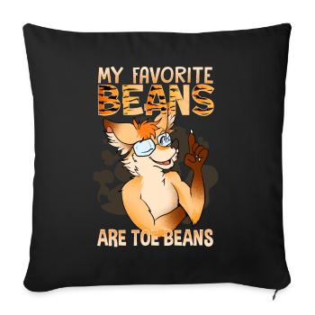 My favorite beans are toe beans I Furry Fandom - Sofa pillowcase 17,3'' x 17,3'' (45 x 45 cm) - black - Front