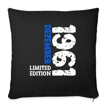 1961 Dezember Limited Edition 62. Geburtstag Deko - Sofakissenbezug 45 x 45 cm - Schwarz - Vorne