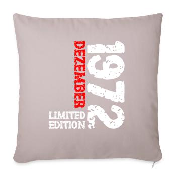 1972 Dezember Limited Edition 51. Geburtstag Deko - Sofakissenbezug 45 x 45 cm - helles Taupe - Vorne
