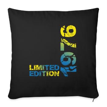 1976 Limited Edition Birthday Gift Wife Husband - Sofa pillowcase 17,3'' x 17,3'' (45 x 45 cm) - black - Front