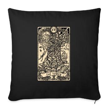 The Tower I Goth Tarot Card I Fortune Teller - Sofakissenbezug 45 x 45 cm - Schwarz - Vorne