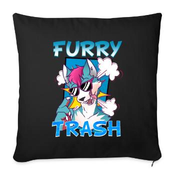 Furry Trash I Furries Convention I Anime Cosplay - Sofakissenbezug 45 x 45 cm - Schwarz - Vorne