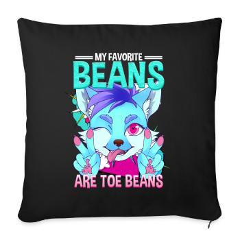 My favorite beans are toe beans I Furry Fandom - Sofa pillowcase 17,3'' x 17,3'' (45 x 45 cm) - black - Front