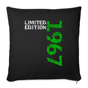 1967 édition limitée cadeau d’anniversaire femme mari - Housse de coussin décorative 45 x 45 cm - noir - Devant