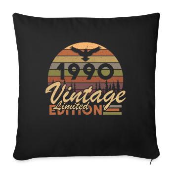 1990's Vintage Original 1990's Birthday Gift - Sofa pillowcase 17,3'' x 17,3'' (45 x 45 cm) - black - Front