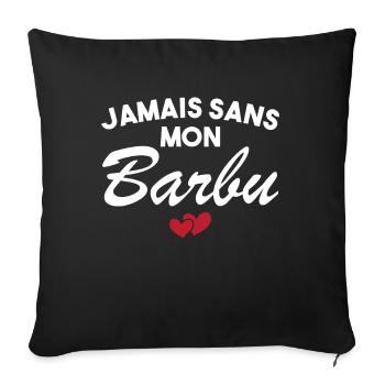 Barbu Assorti Humour Couple Cadeau St Valentin - Housse de coussin décorative 45 x 45 cm - noir - Devant
