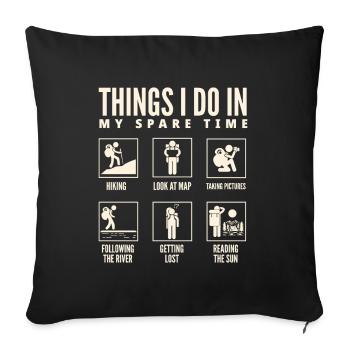 Funny Hiking Gift - Sofa pillowcase 17,3'' x 17,3'' (45 x 45 cm) - black - Front