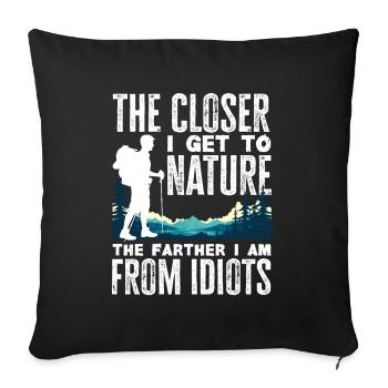 Funny Hiking Gift - Sofa pillowcase 17,3'' x 17,3'' (45 x 45 cm) - black - Front