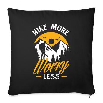 Funny Hiking Gift - Sofa pillowcase 17,3'' x 17,3'' (45 x 45 cm) - black - Front